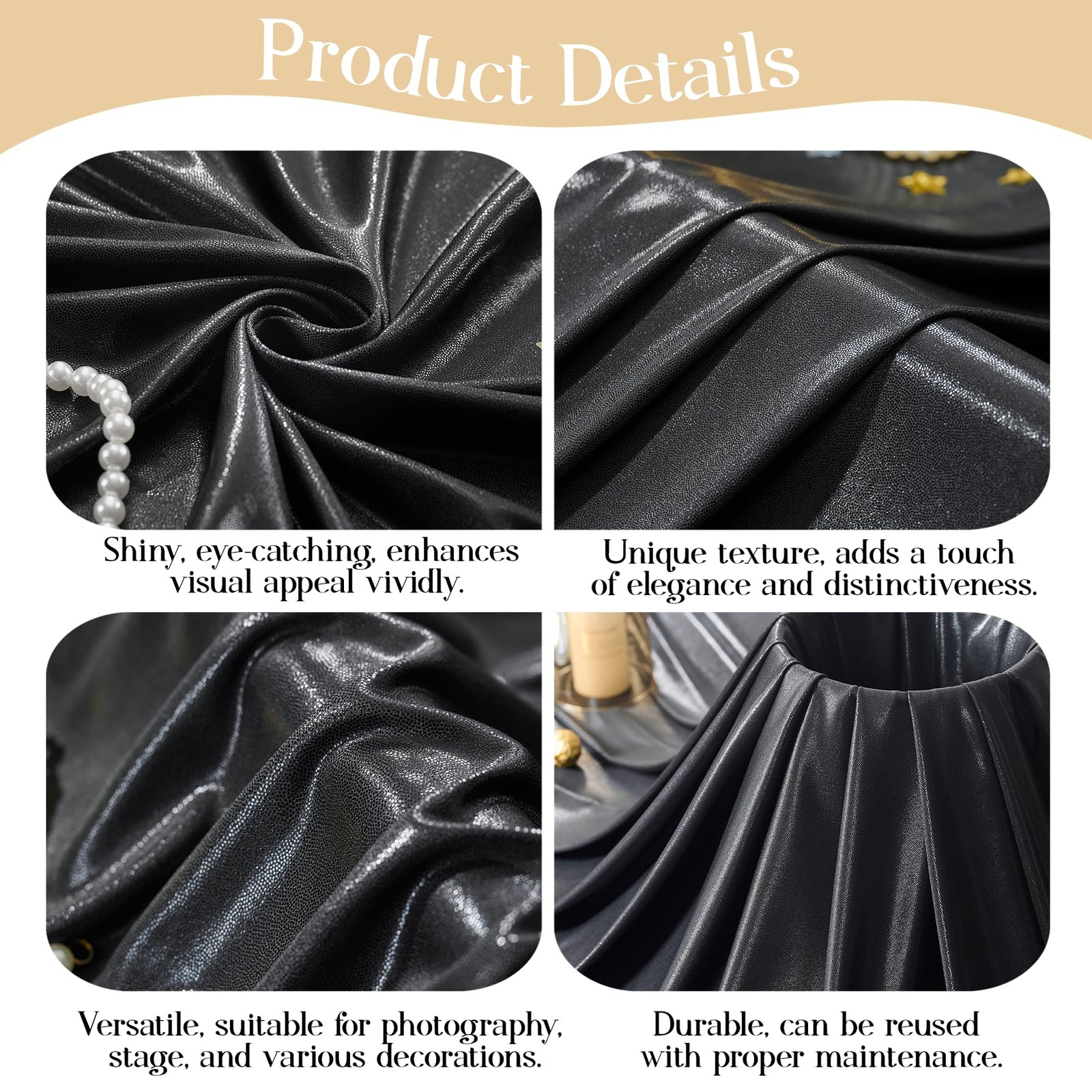 10x10ft Black Backdrop Curtains 10 ft X 10 ft(2 Panels 5ft X 10ft),