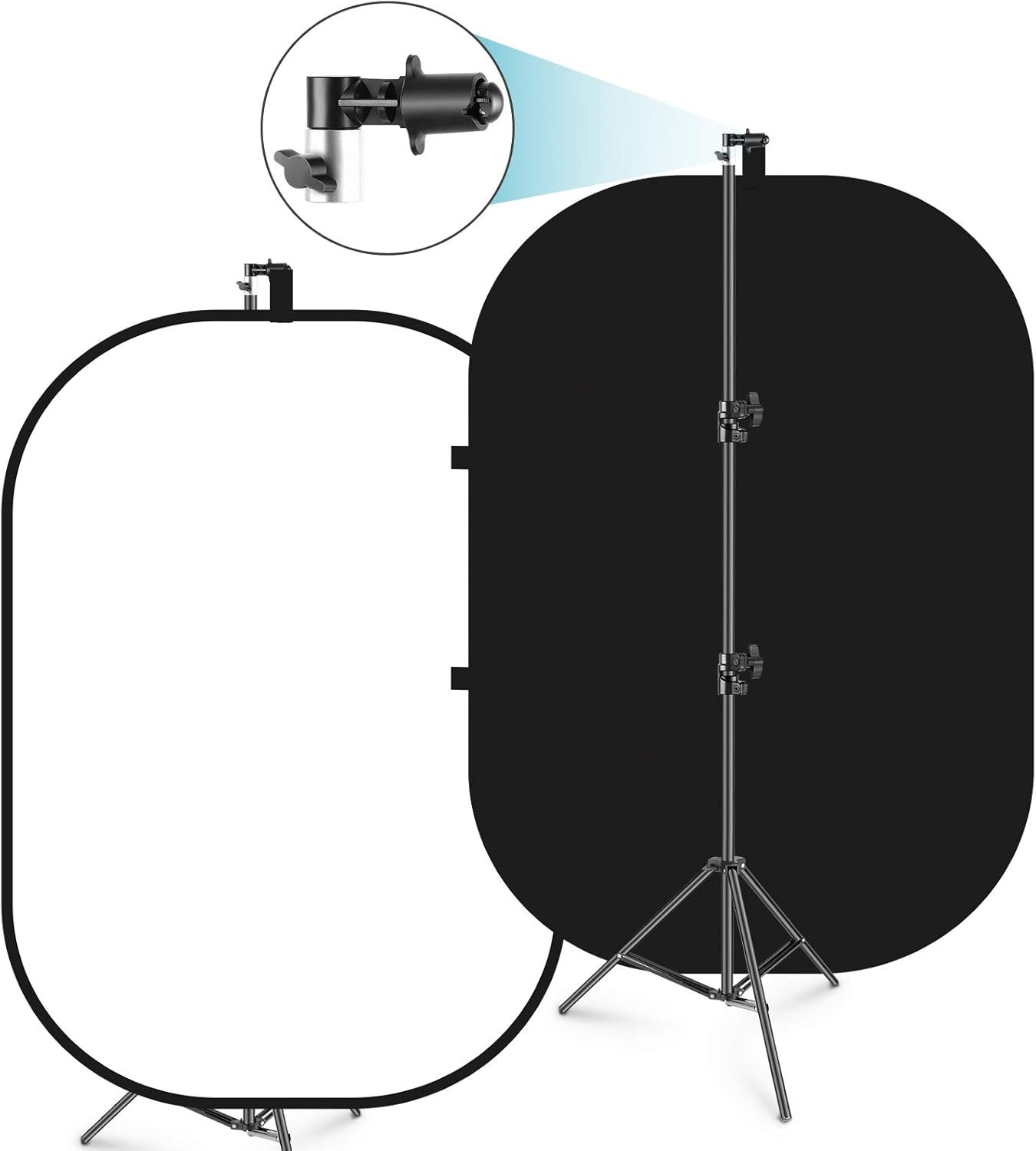 5x7ft/1.5x2m Chromakey Foldable Backdrop W/ Stand 8.5ft/2.6m 2-in-1 Reversible