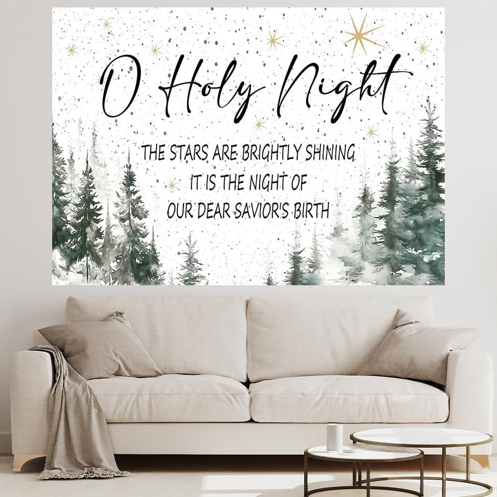 O Holy Night Christmas Backdrop – 7x5ft Religious Holiday Party Decoration Ch…