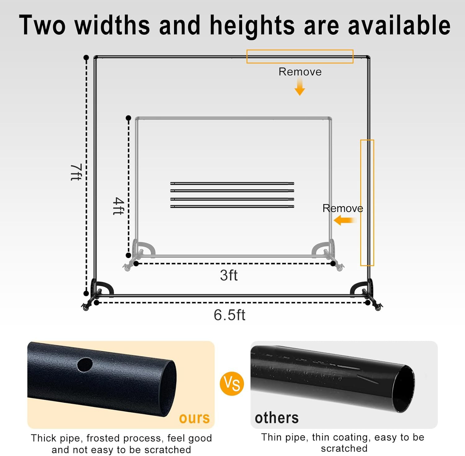 7X6.5Ft Green Screen Backdrop Kit,Movable Backdrop Stand with Wheels and Greensc