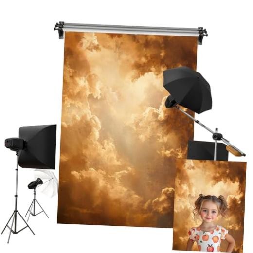 /1.5×2.2m Abstract Backdrop for Photography Golden Cloudy 5x7ft B1053597