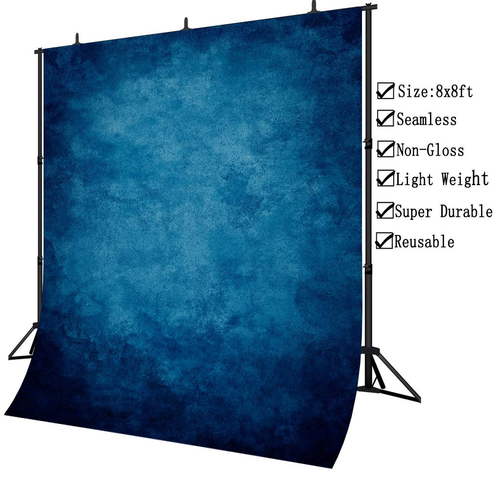 8x8ft Retro Art Blue Portrait Backdrop Graduation Photo Prop PGT030E Vinyl