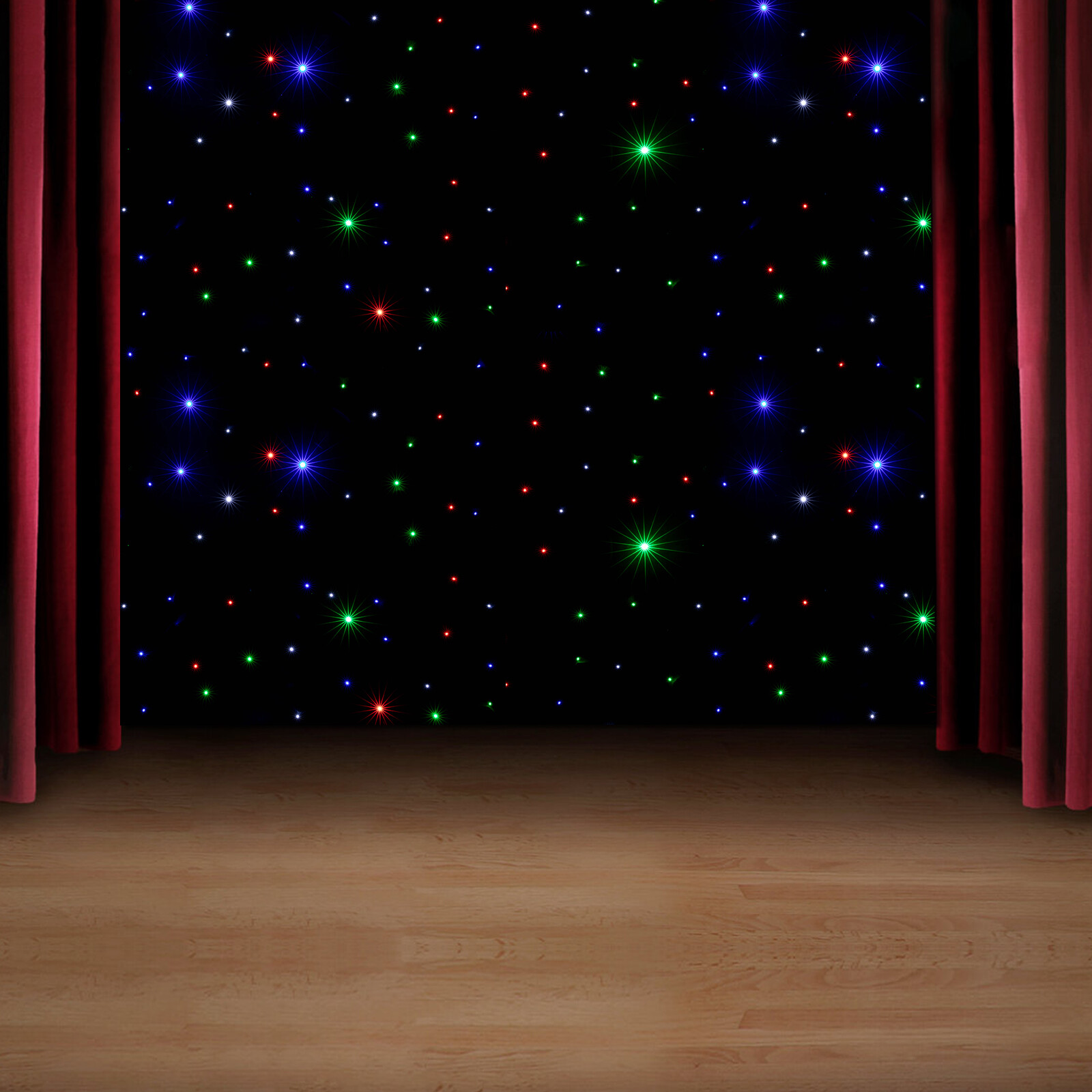 20FT*10FT LED Stage Star Backdrop Wedding Party Xmas Curtain Velvet Material NEW
