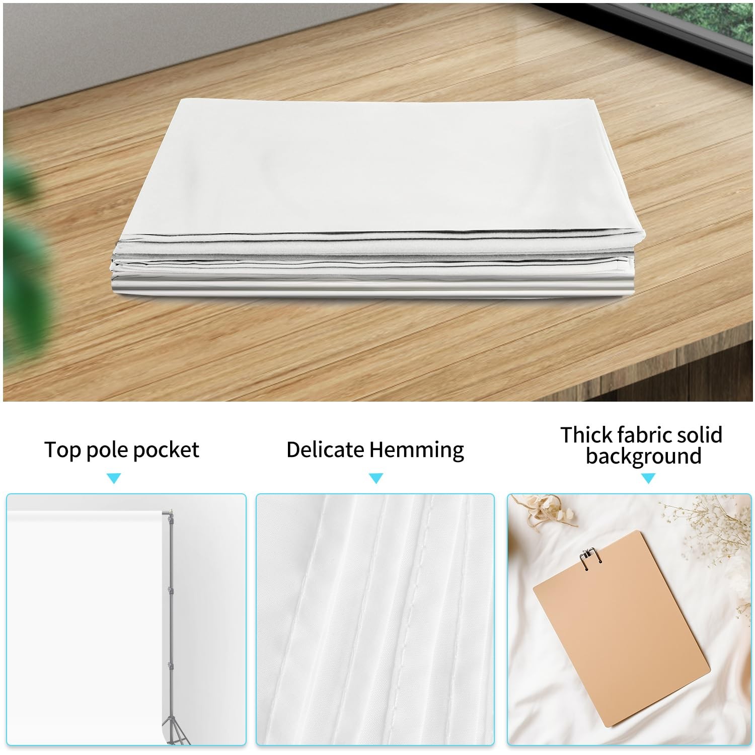 10 x 20 ft White Backdrop Background White Screen for Photography Video Recor…