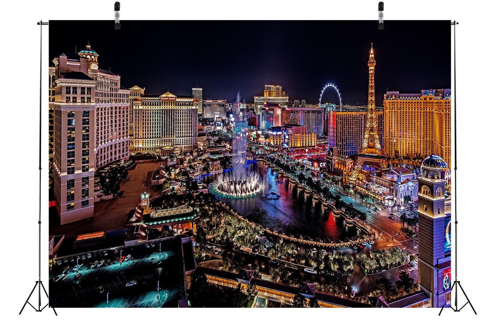 BELECO 7x5ft Fabric Las Vegas Backdrop Night in Vegas, 7x5FT, CHa18210