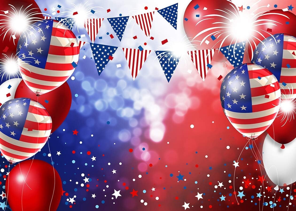 7X5ft American Flag Backdrop Independence Day Background Photography 4th of J…