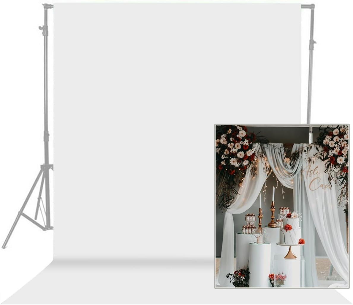 Photo Backdrop White 10 X 10Ft, White Backdrop for Photoshoot, Solid White Photo
