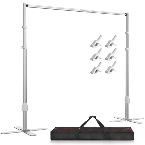 Backdrop Stand Heavy Duty 10x10Ft, Pipe and Drape Photo Background Silver