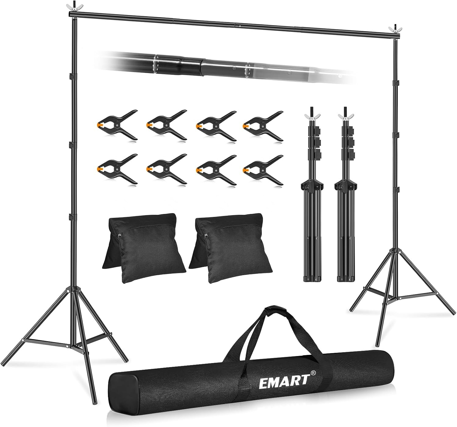 Backdrop Stand 10X10Ft(Wxh) Photo Studio Adjustable Background Stand Support Kit