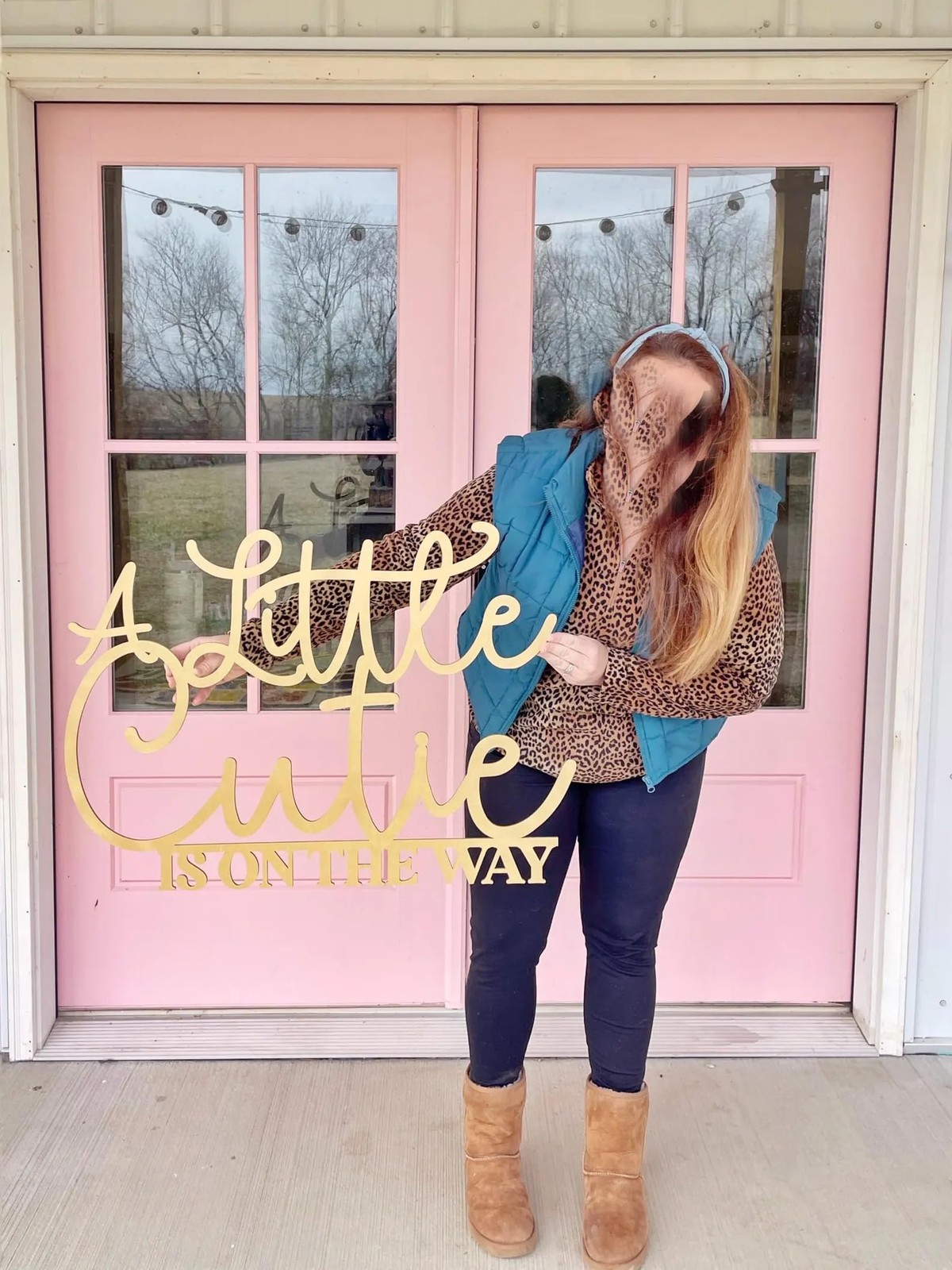 Wooden Backdrop Sign A Little Cutie Is On The Way Baby Shower Orange Decor