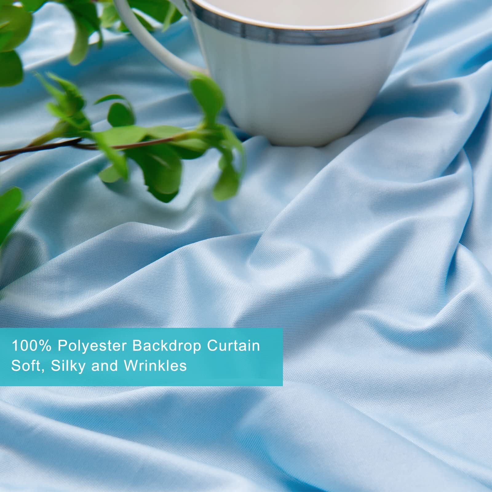 10x9ft Wrinkle Free Baby Blue Backdrop Curtains Thick Fabric Photo Drapes Party