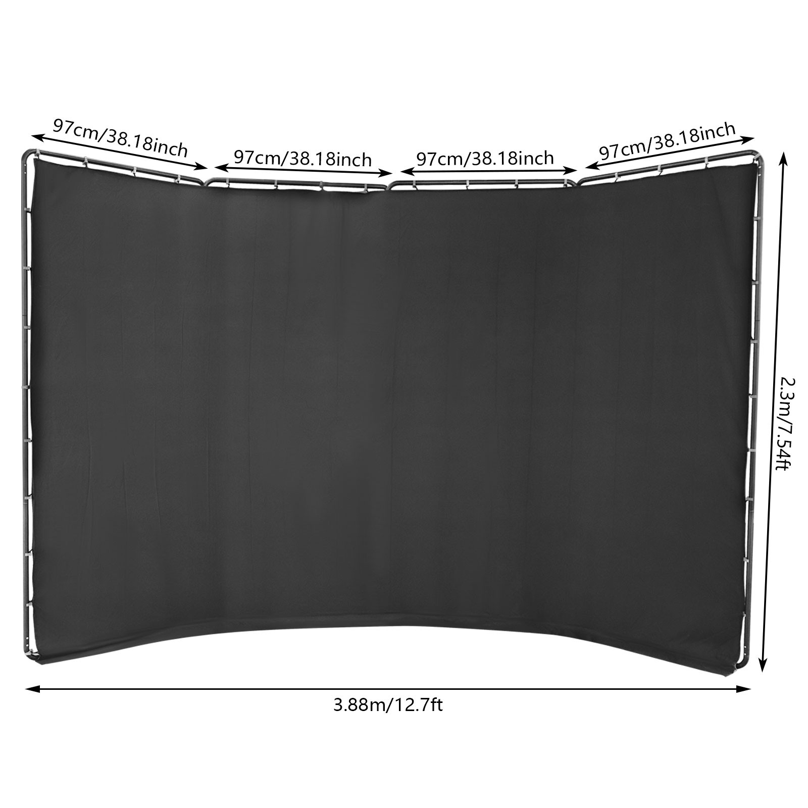 Backdrop Stand Floor Standing Photography Backdrop Stand w/Black Cloth