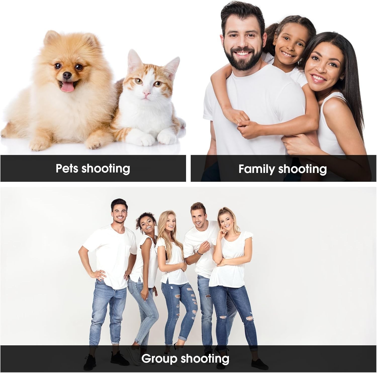 10x20ft White Backdrop for Photography, Dual-Size Dual-Pocket Design Photo Bo…