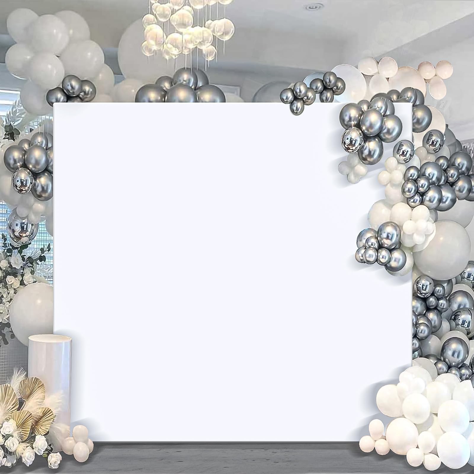 Wedding Arch Cover 6.6×6.6FT, Square Backdrop Cover Spandex Fitted Arch Cover…