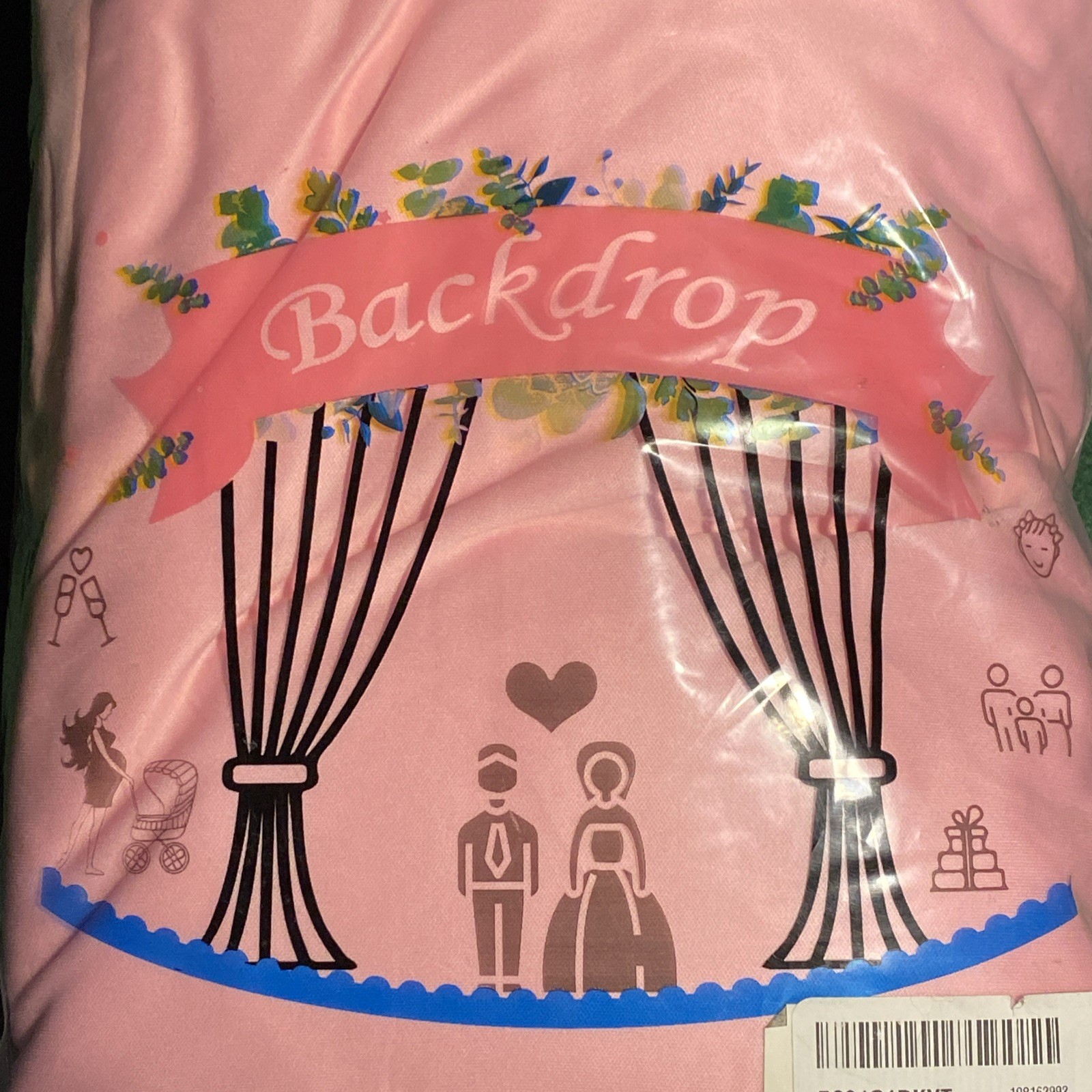 10×10 Pink Backdrop Curtain for Parties Wedding Wrinkle Free 5ftX10ft 2 Panels
