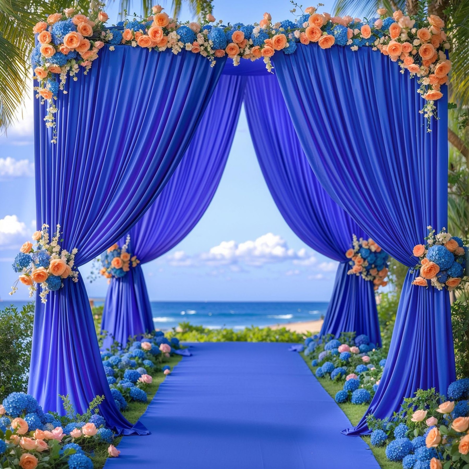 8 x 10ft Royal Blue Backdrop Curtains for Graduation Photo Backdrop Drapes Wr…