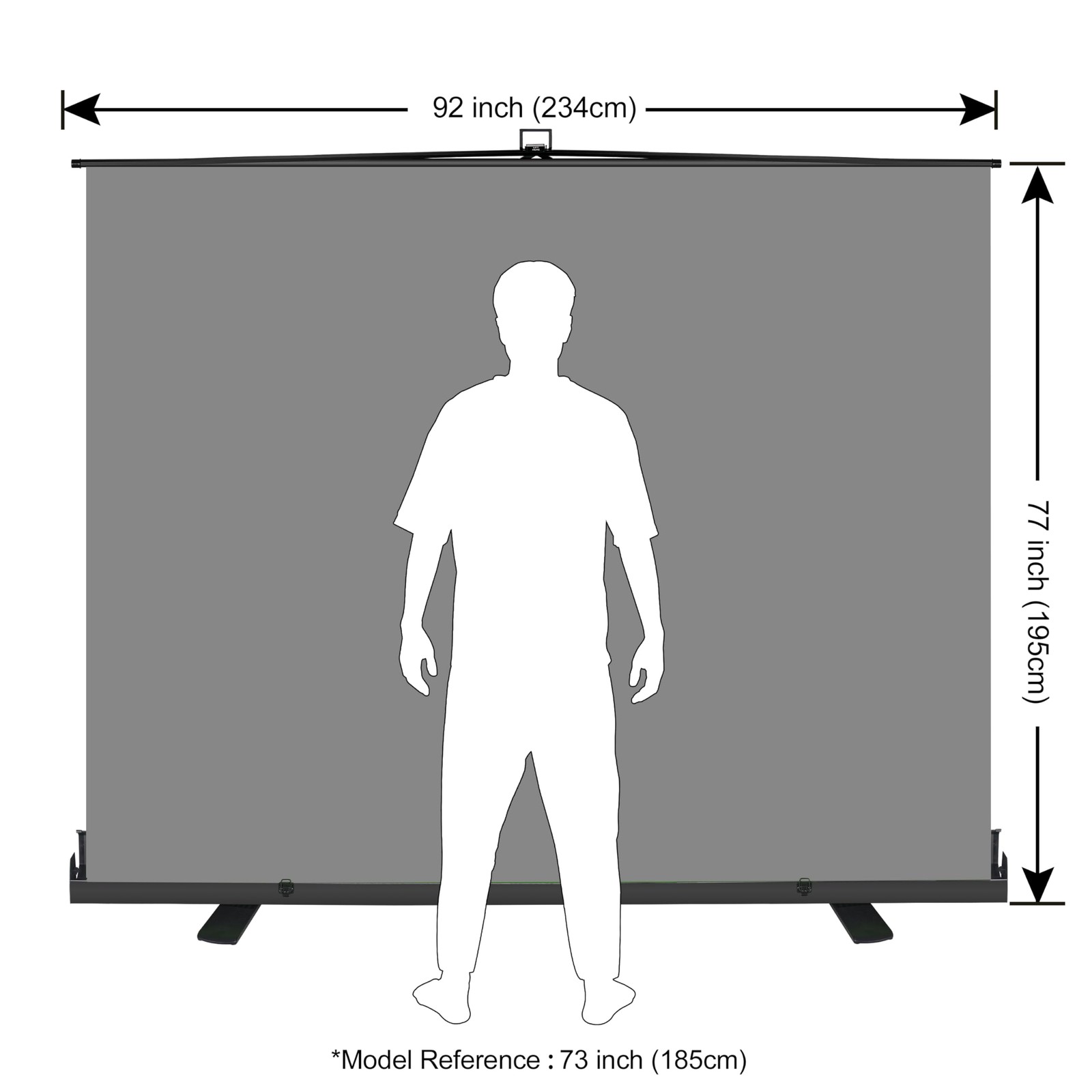 EMART 77x92in Collapsible Chromakey Panel Grey Screen for Photo 77x92in,