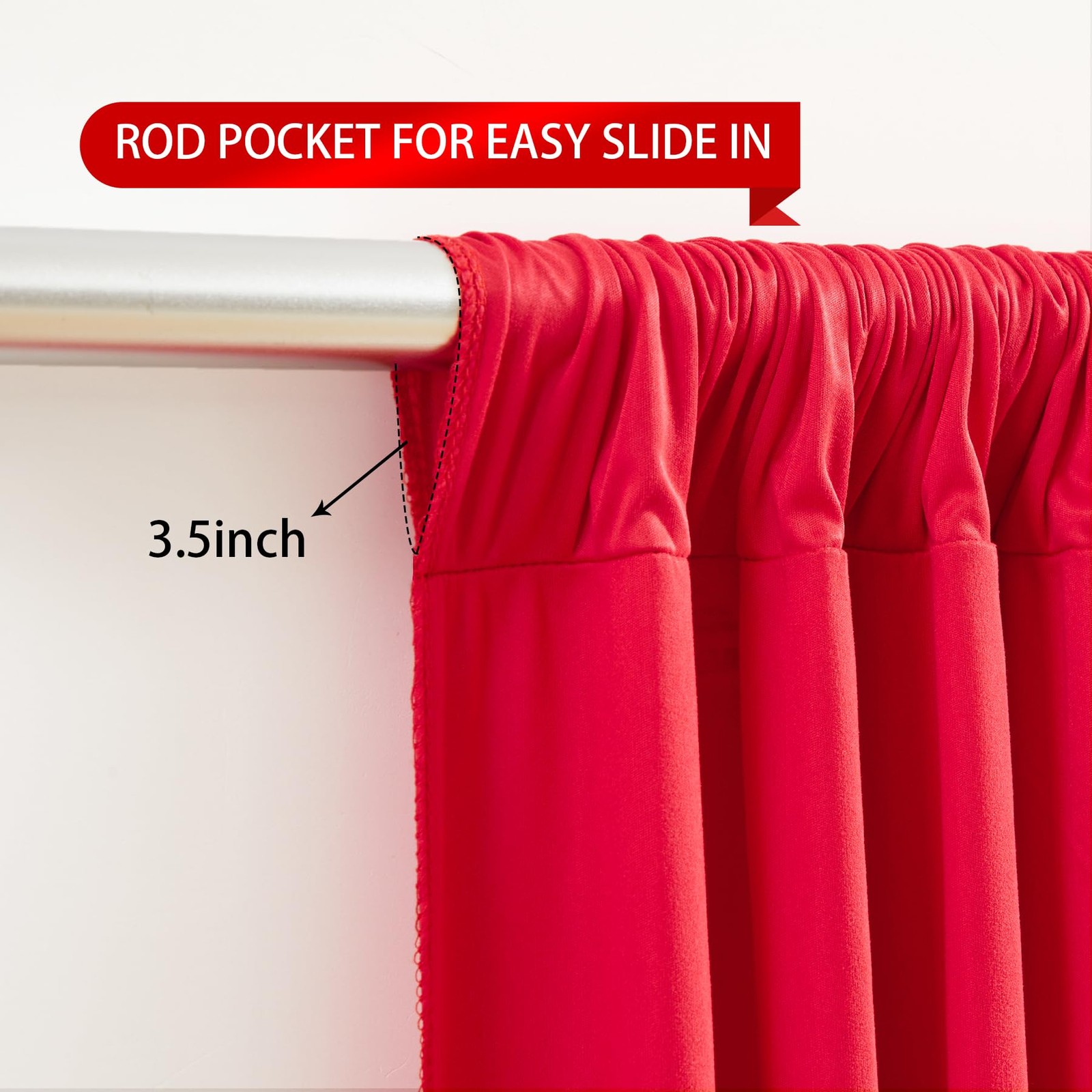 Red Backdrop Curtains 8x10ft 2 Panels Wrinkle Free Photo Background Drapes