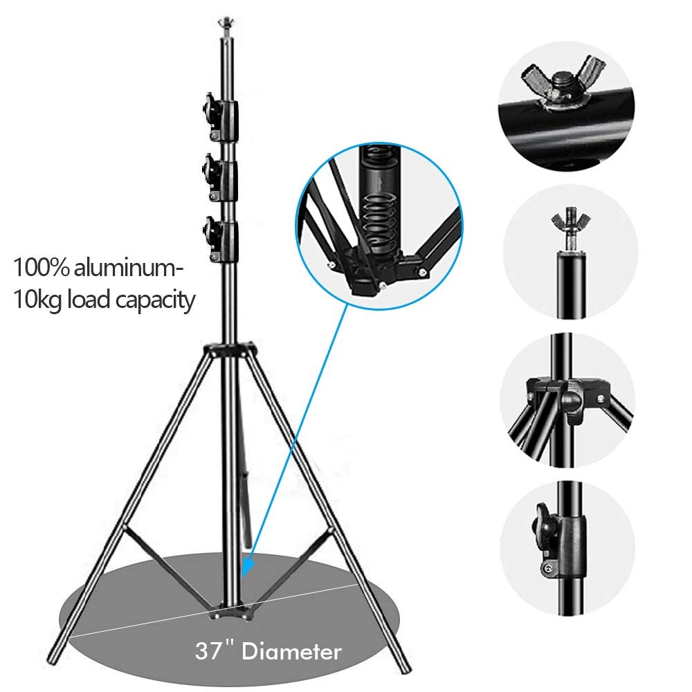 10 x 10Ft Photo Video Studio Heavy Duty Adjustable Muslin Backdrop Stand Back…