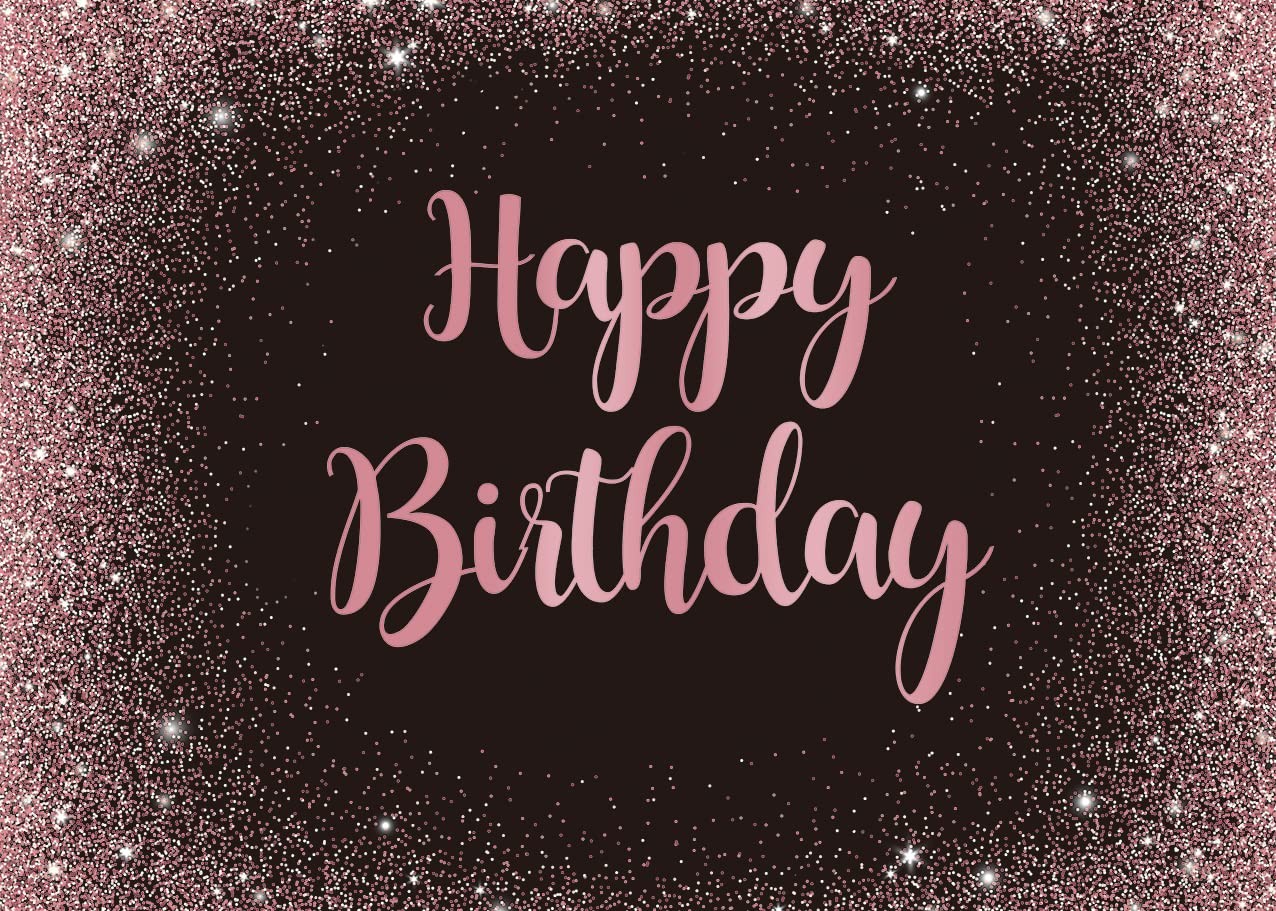 Pink Happy Birthday Backdrop Rose Gold Dot Glitter Sparkle Girl Birthday Phot…