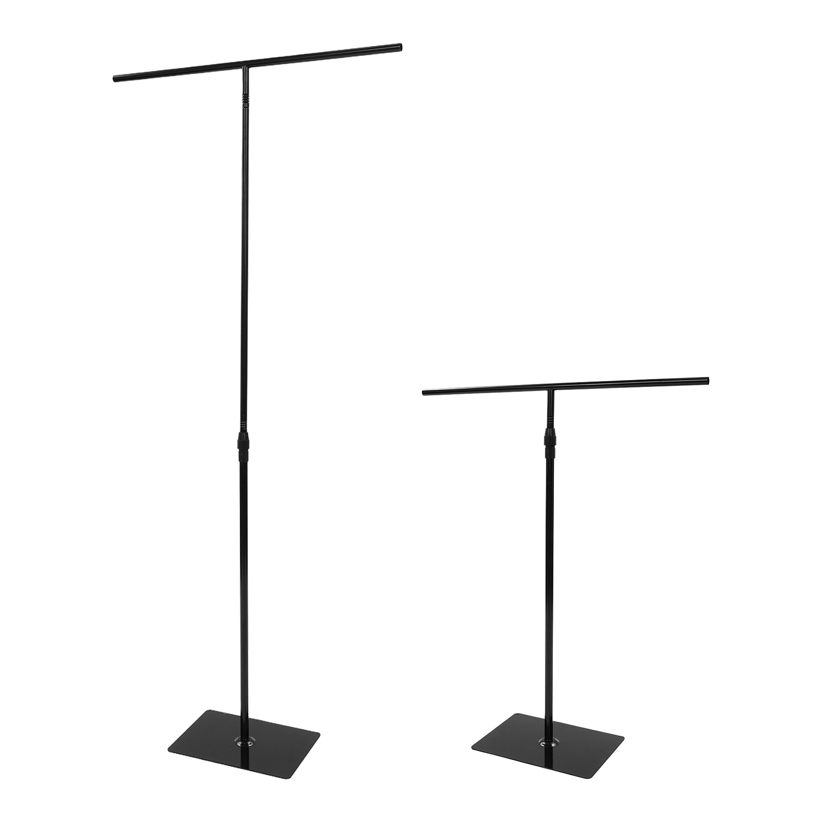 2 PCS Wedding Backdrop Stands Adjustable Height 80-240cm Backdrop Stands Black