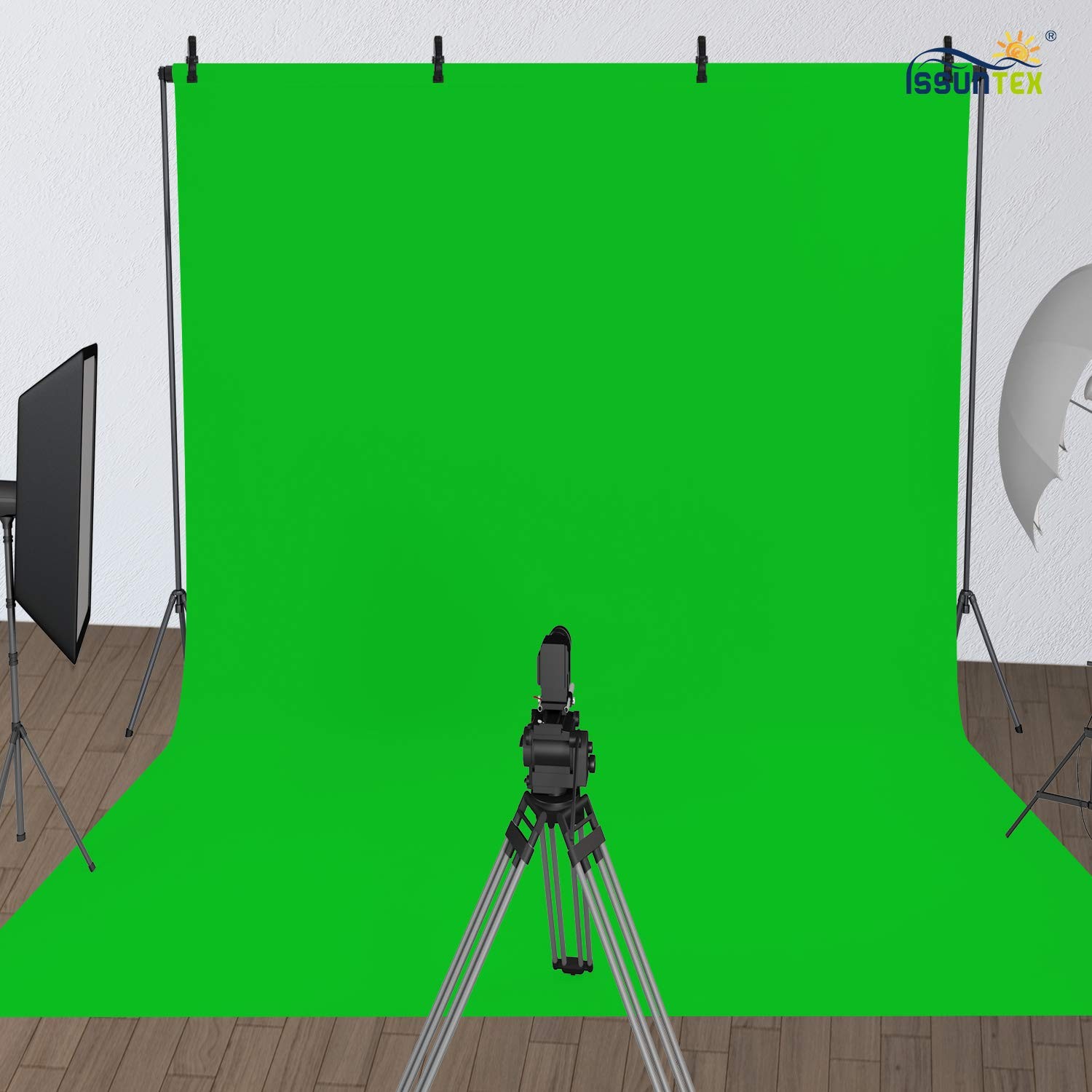 6×9 ft Background Muslin Backdrop Photo Studio Collapsible High Density Green