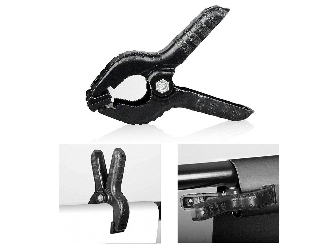 Photo Background Stand Kit 8.5’x10′ Muslin White & Black Backdroops 4 Clamps Bag