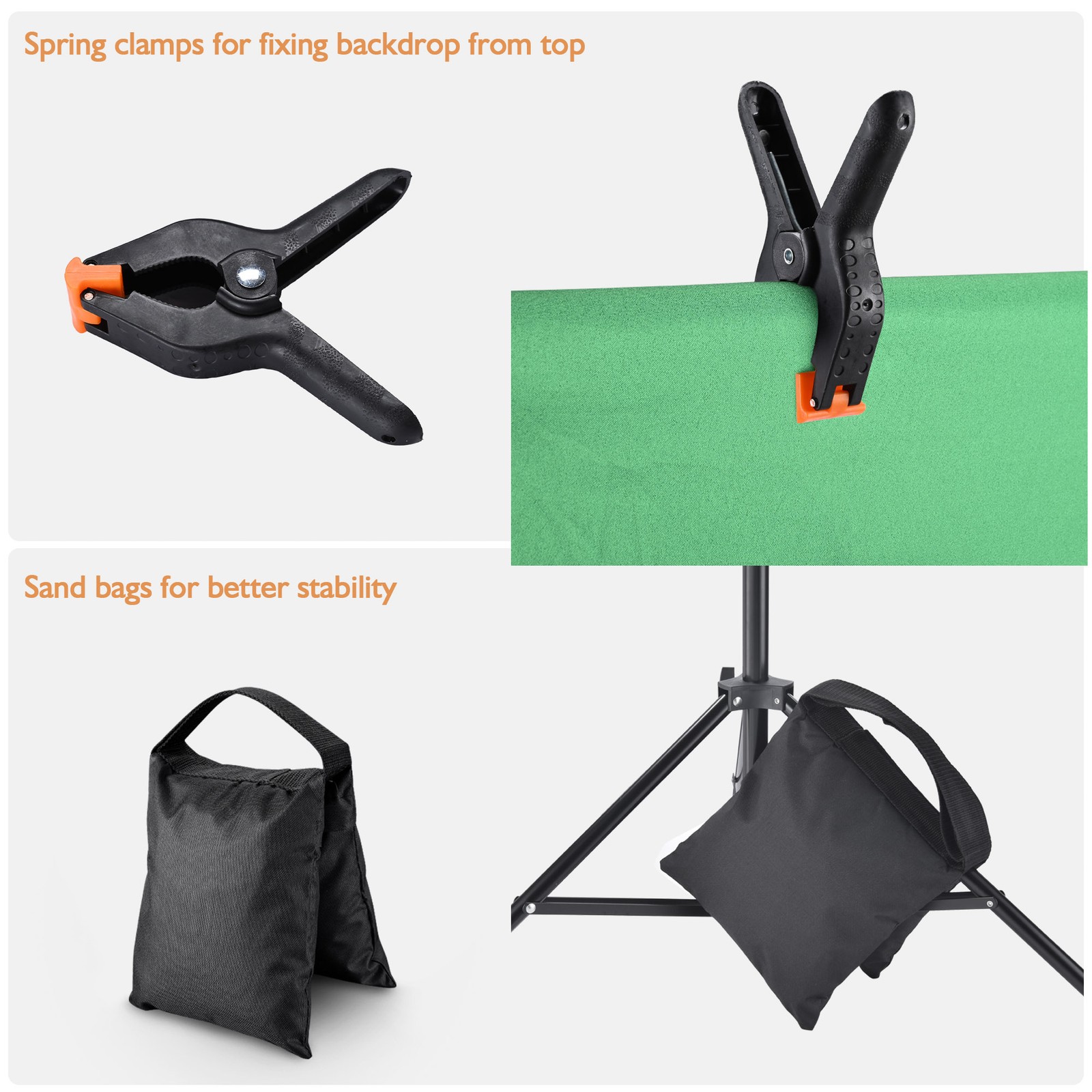 7x10Ft Photography Background Backdrop Support Stand Kit for Newborn Live Stream