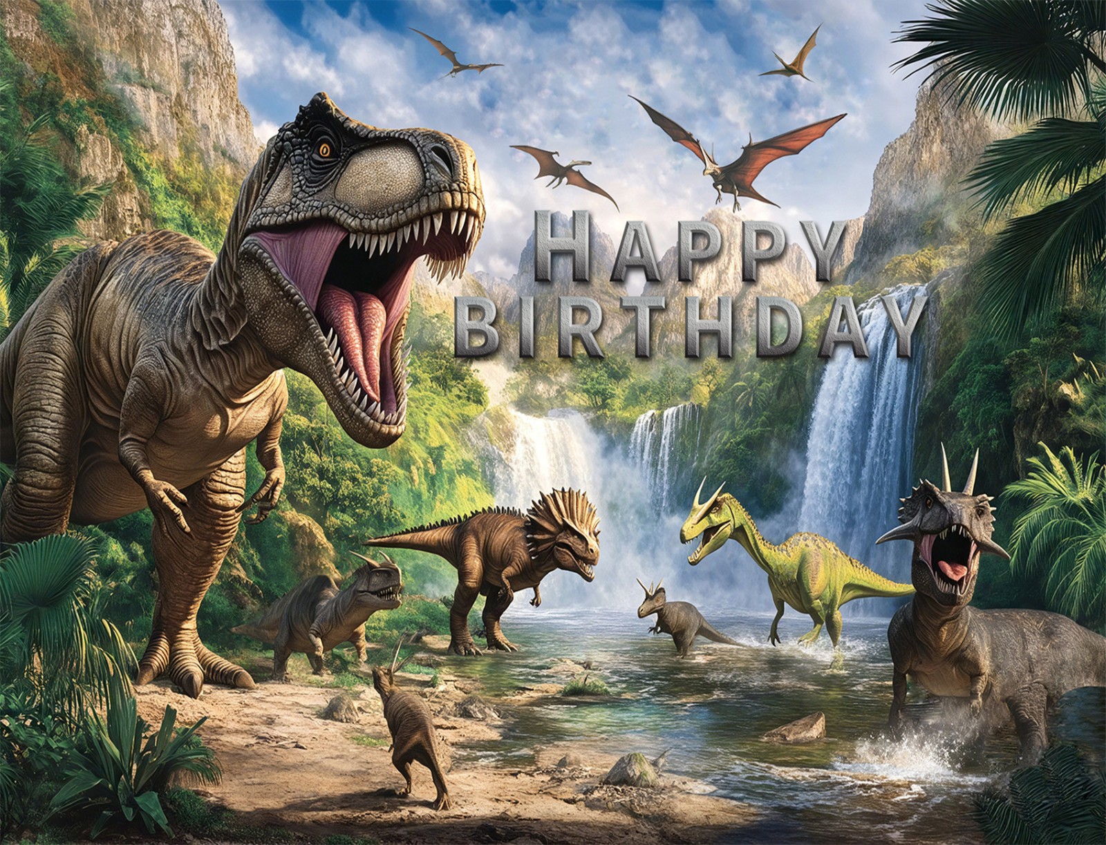 10x8ft Dinosaur Birthday Backdrop Boy Kids Birthday Background for Photography