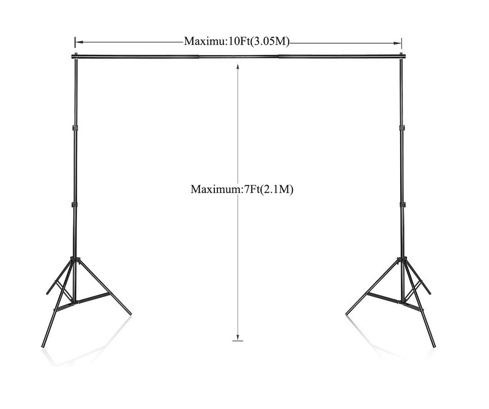Photo Video Studio 10x7ft Adjustable Backdrop Support System Clamps & Carry Bag