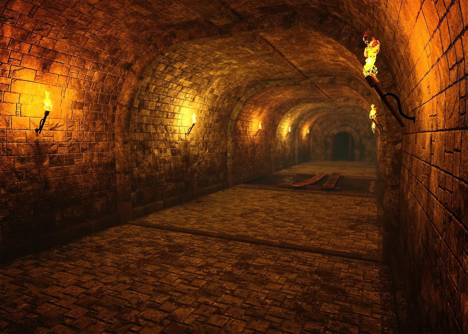 7X5Ft Fabric Medieval Castle Dungeon Backdrop Dark Underground Tunnel