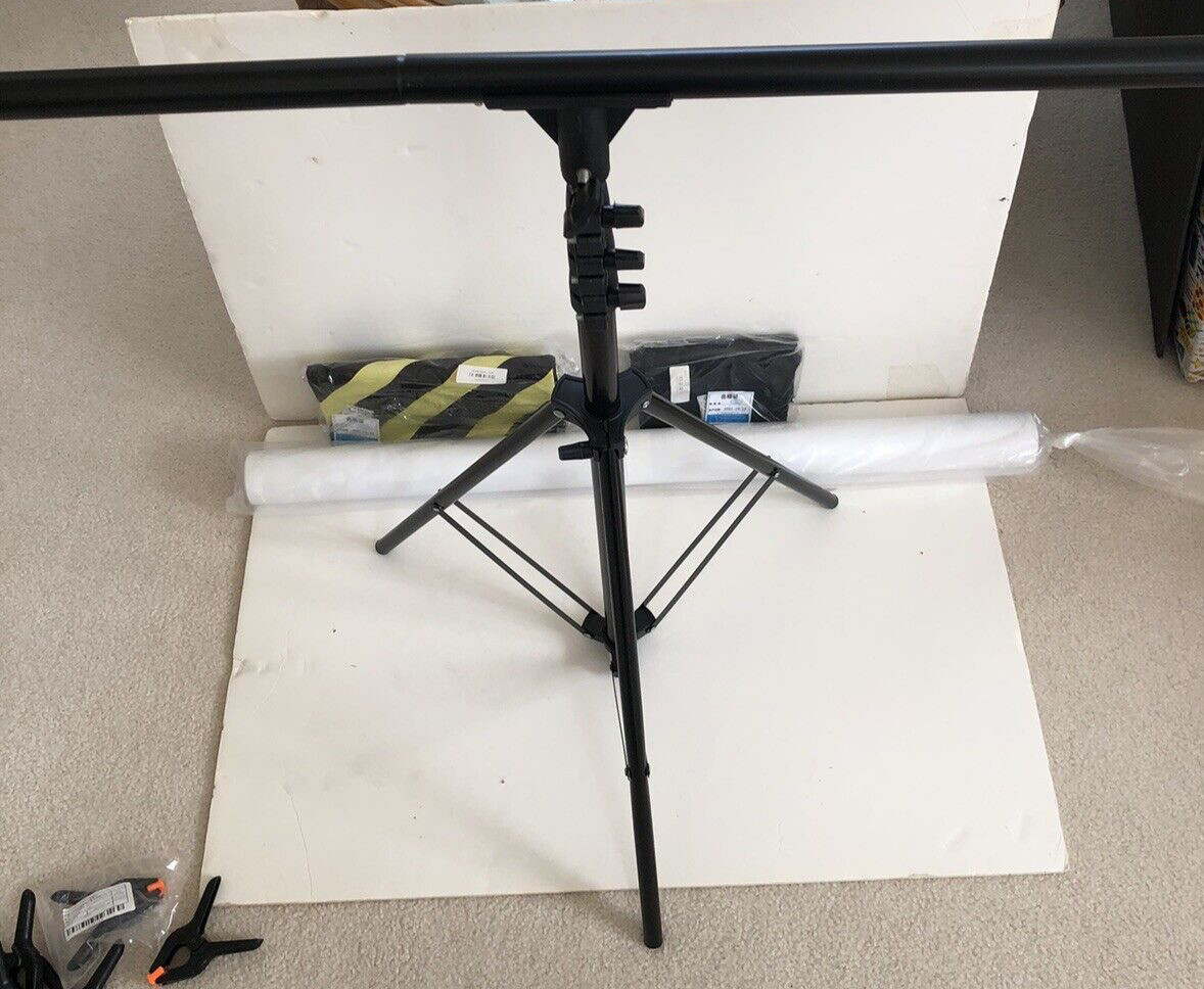Selens T-Shape Portable Adjustable Backdrop Stand PVC White Backdrop Clamps Bags