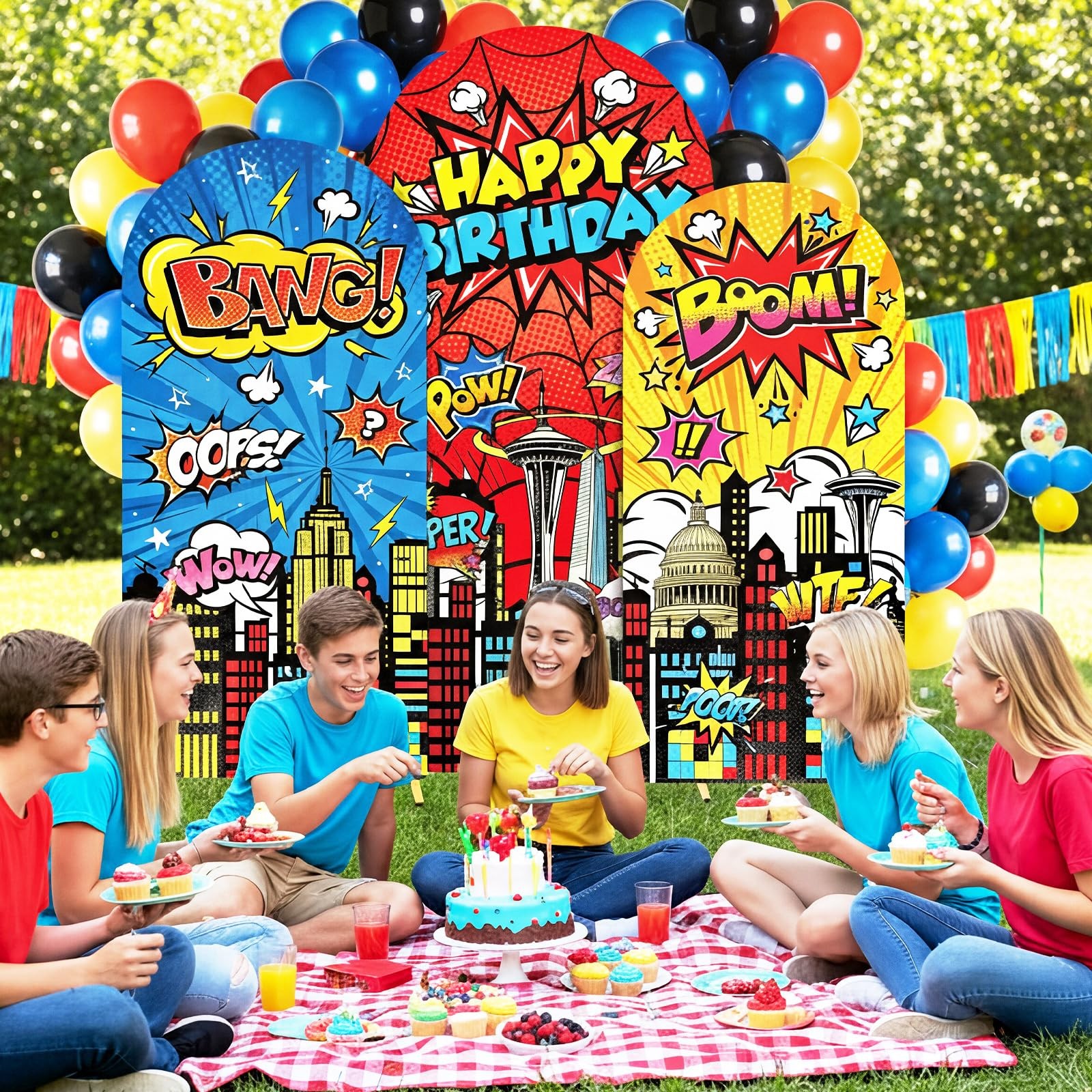 Arch Backdrop Cover Set of 3 4ft, 5ft, 6ft Premium Stretchy Spandex Backdrop …