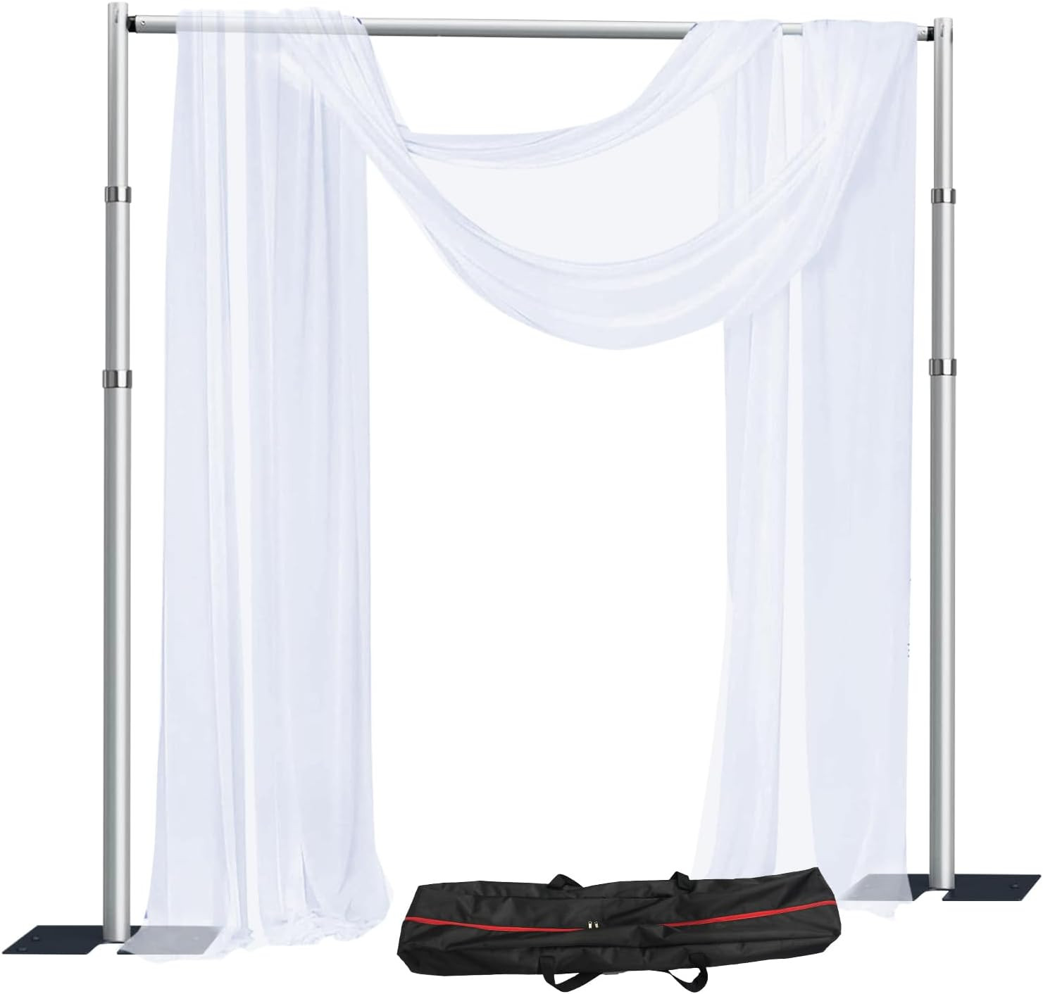 10X 10Ft Pipe and Drap Backdrop Stand Kit,Heavy Duty Adjustable Frame Backdrop S