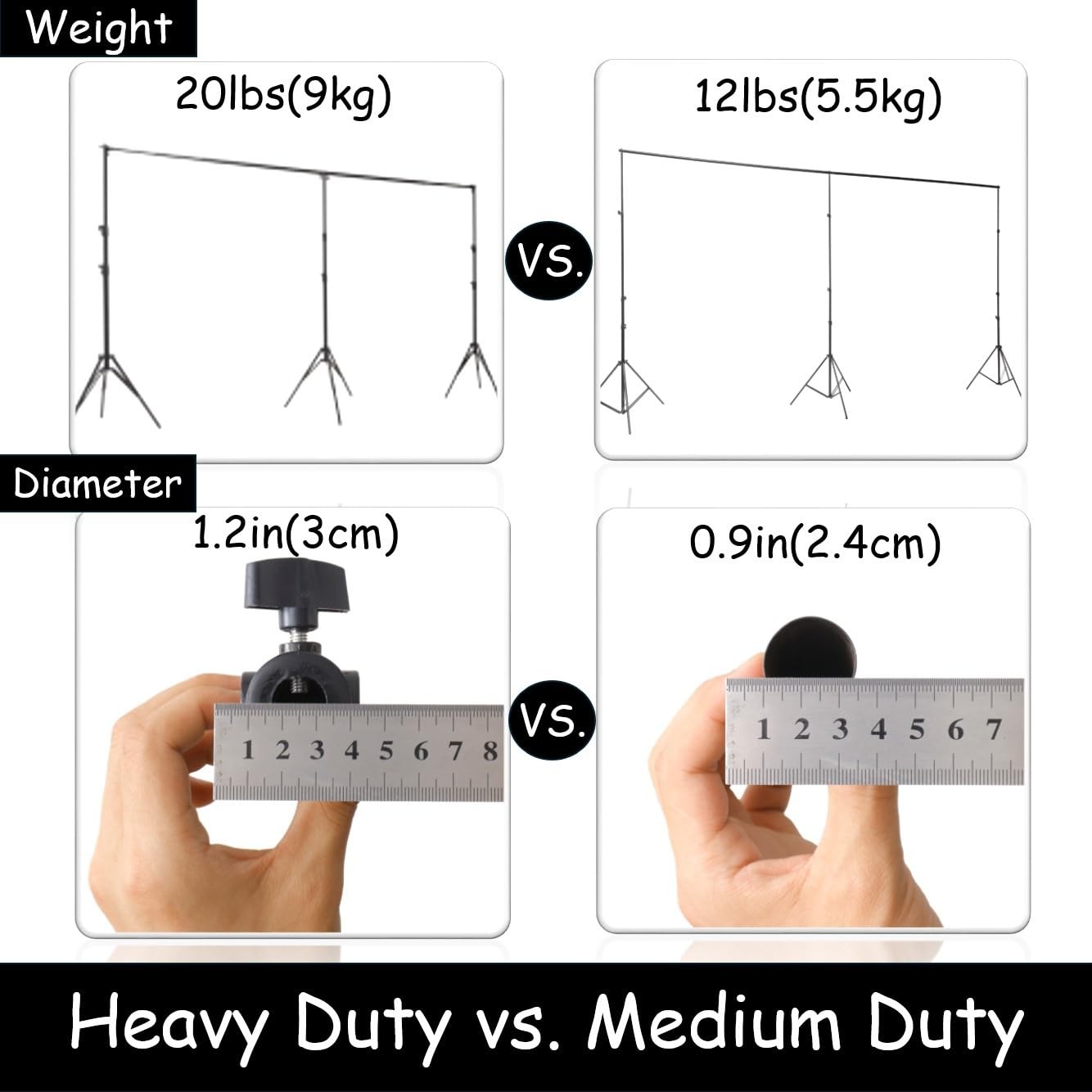10×20 ft Heavy Duty Adjustable Photo Backdrop Stand Kit With Carrying Bag