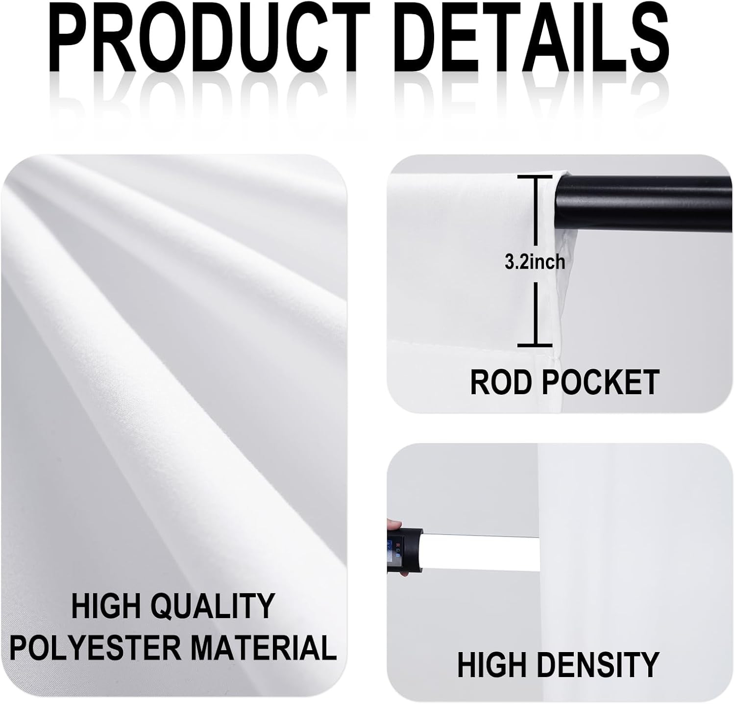 GFCC 8FTX10FT White Backdrop Background for Photography Photo Booth Backdrop for