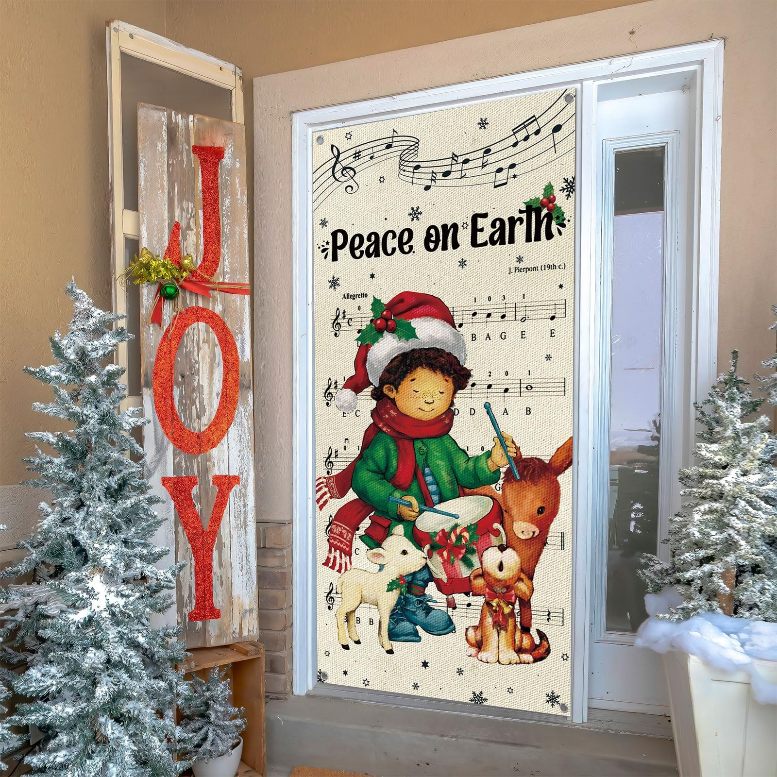 Tiamon Christmas Door Cover 70.9 x 35.4 inches, as shown in the picture