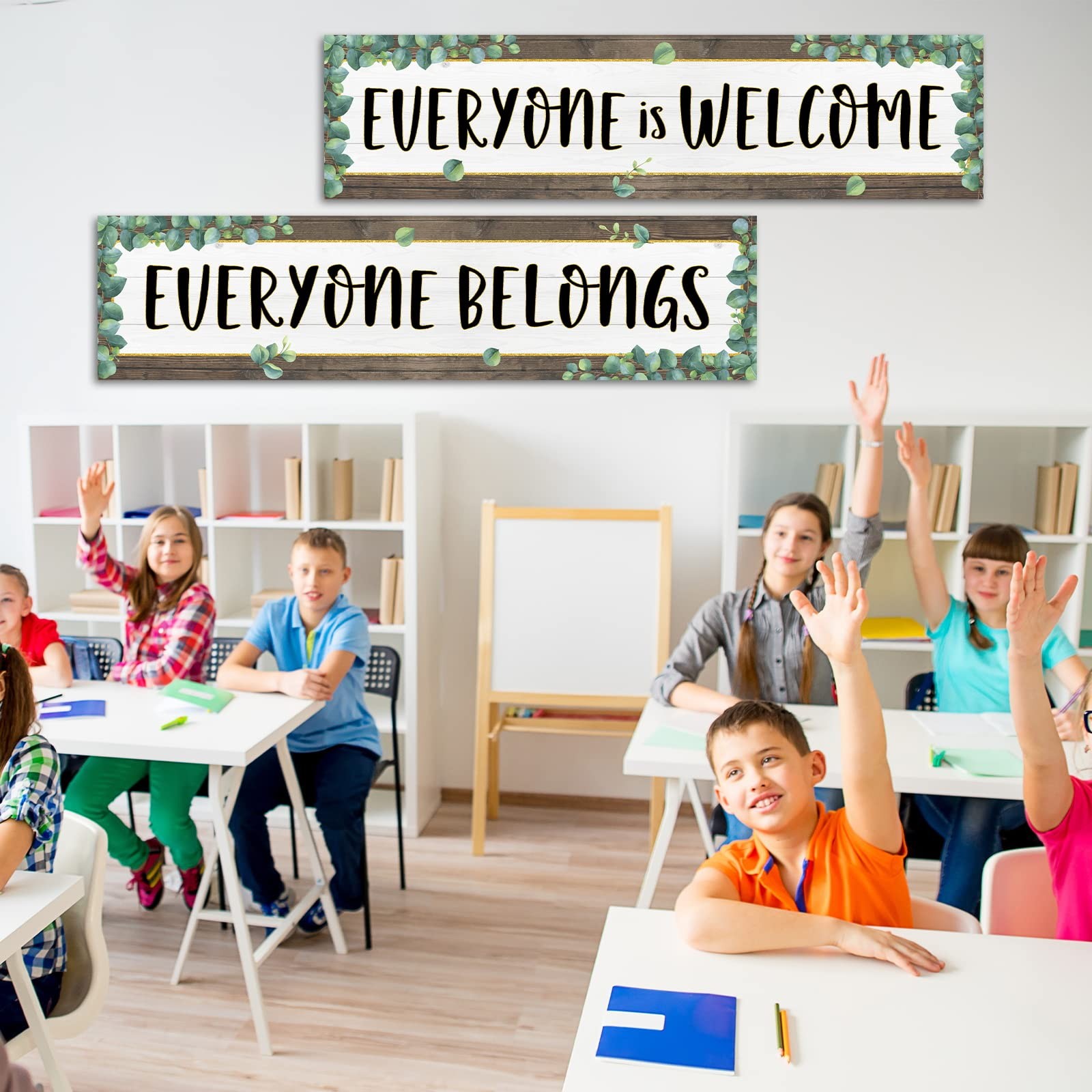 2 Pack Classroom Decorations Welcome Banner Bulletin Board Decor Poster Eucal…