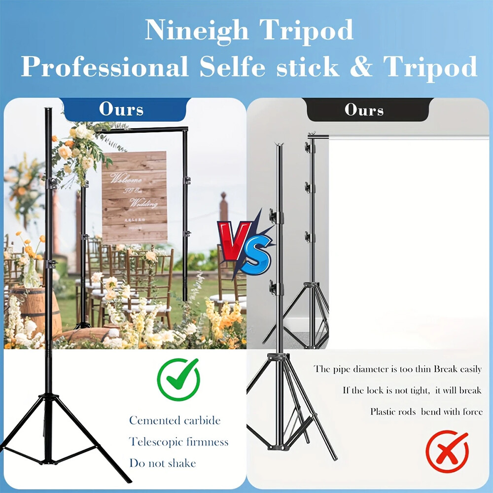 Photo Studio Backdrop Support System Adjustable Background Stand 6.56ft × 6.56ft