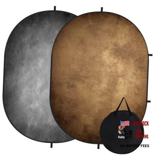 5×6.5ft Collapsible Backdrop Pop Up Photo Backdrops Grey Brown Portable CB02
