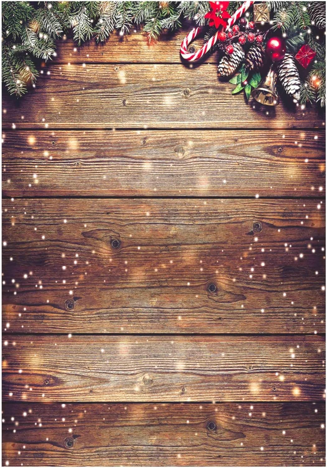 Versatile 5X7FT Christmas Wood Wall Backdrop for Stunning Holiday Photography