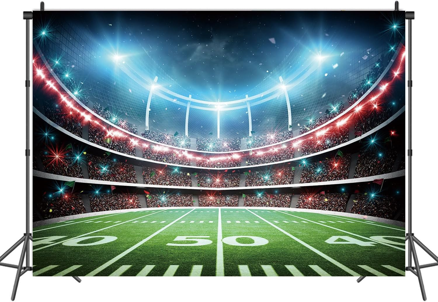 Football Field Backdrop Sports Stadium Auditorium Light Photography Background F