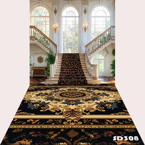 10’x20’CP Stairway Carpet Hall Scene Microfiber Fabric background backdrop SD308