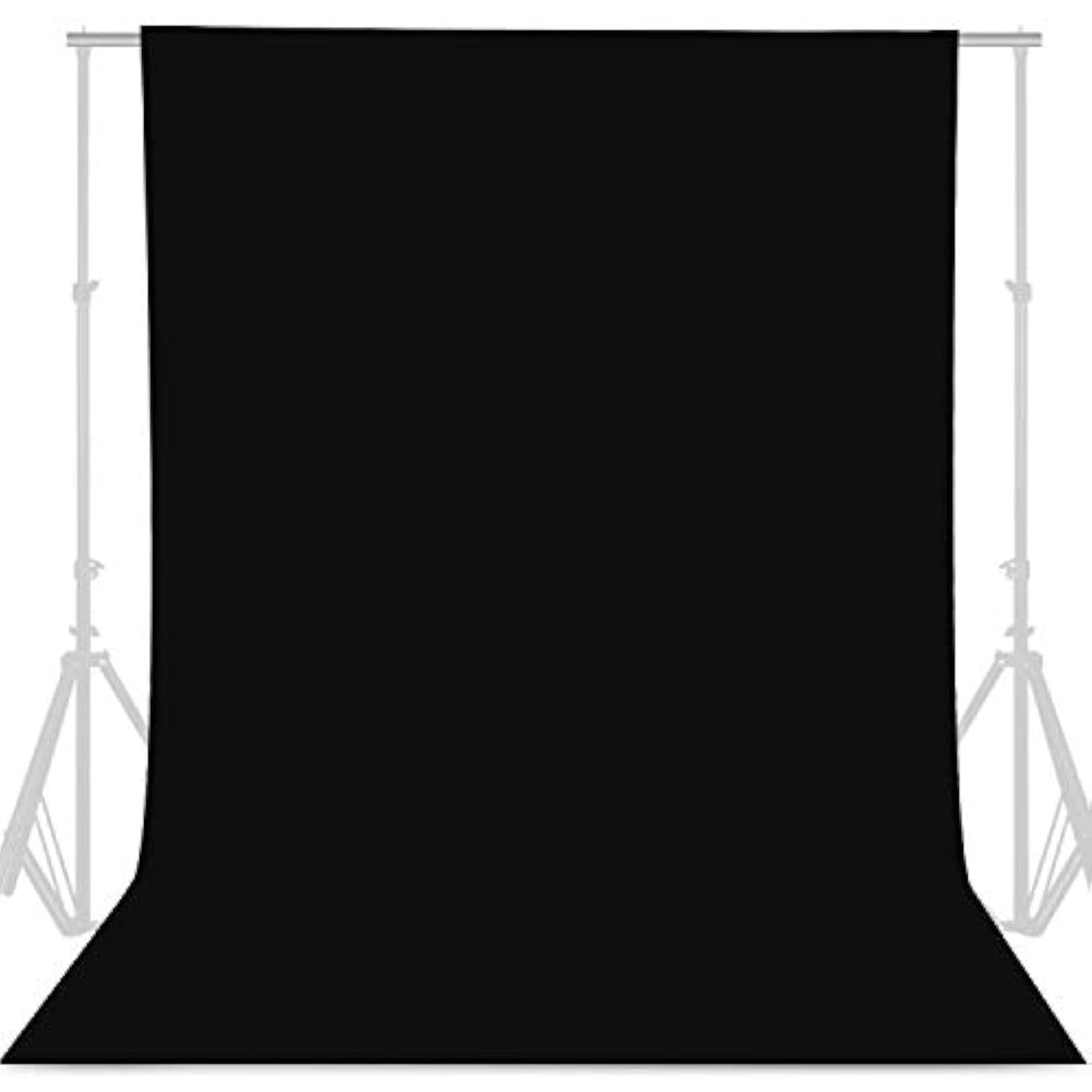 Black Photography Backdrop 8x10ft Seamless Polyester Photo Background Video