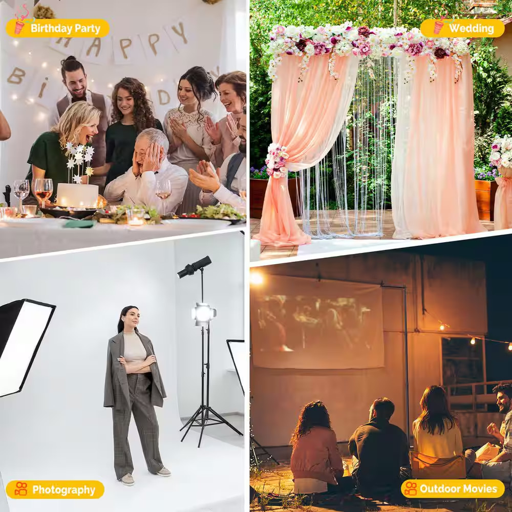96 In. X 120 In. Backdrop Stand, Arbor for Wedding, Birthday Party, Photography,