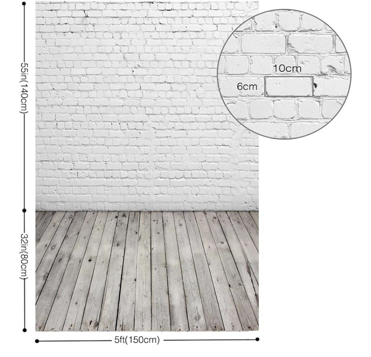 5X7ft White Brick Wall Photography Must Have Vinyl Backdrop Advertising DIY