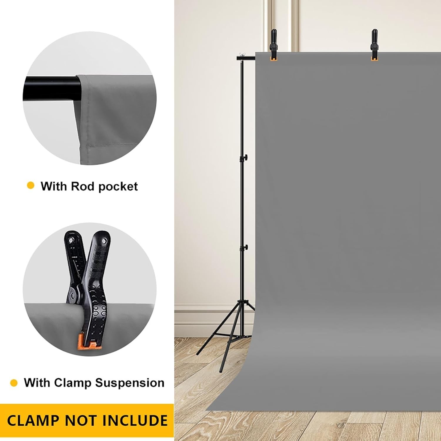 Versatile 10x12ft Gray Photography Background – Wrinkle-Resistant & Durable