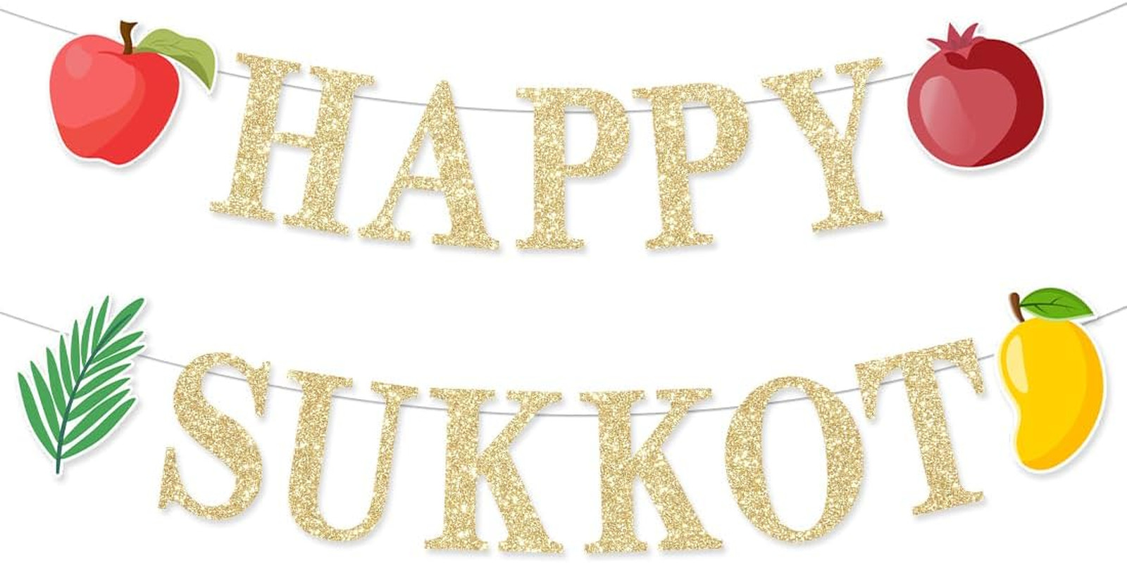 Happy Sukkot Decorations Banner Jewish Holiday Party Supplies Garland Flag for O