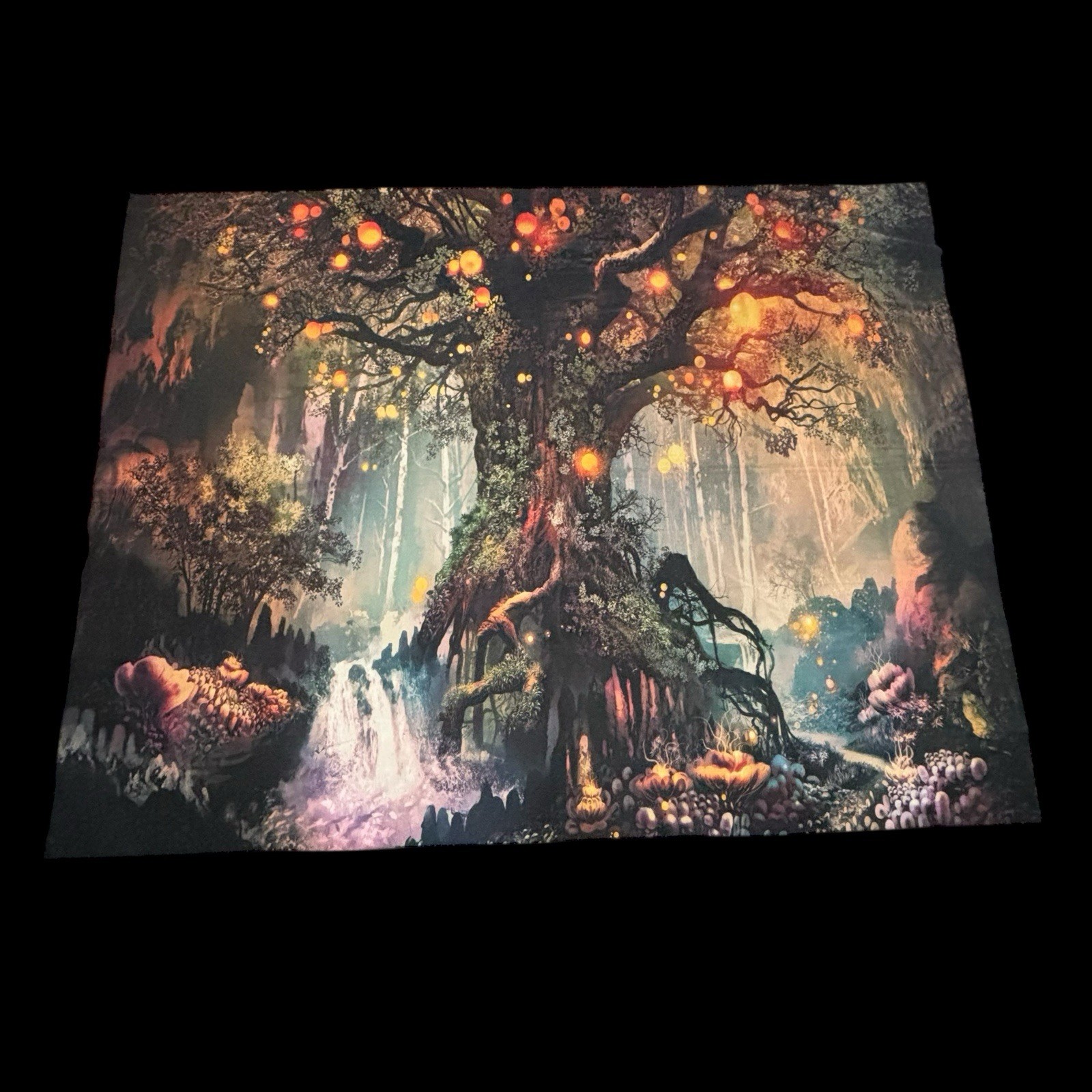 New Without Tags Backdrop Fabric 5’x5.5’ Magic Forest Dark Fantasy Wall Hanging