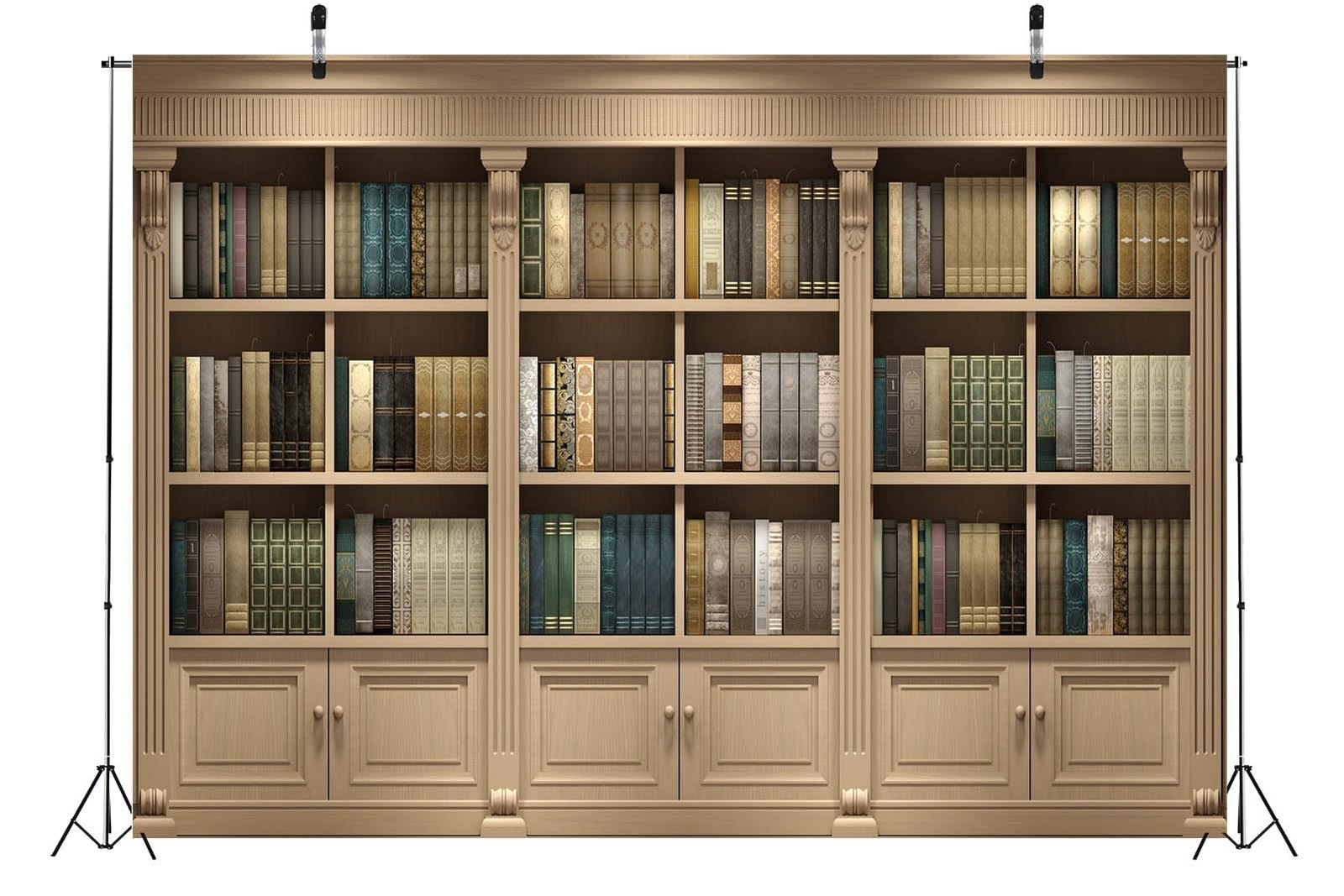 Bookshelf Backdrop Retro Office Library Photography Backdrops Photo Props